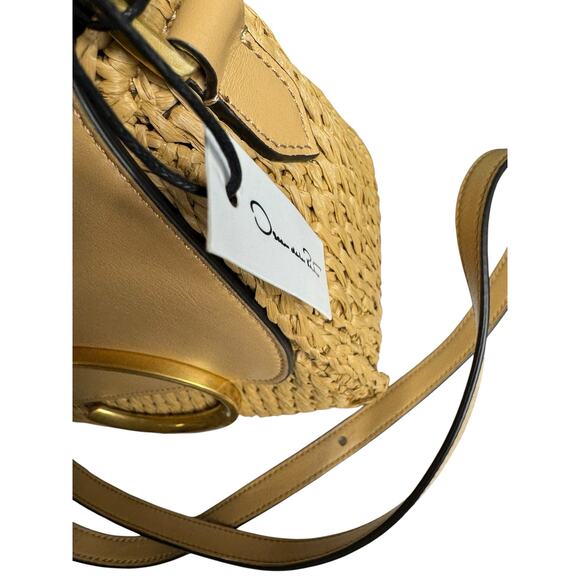 Oscar de la Renta NWT Oath Crochet Raffia Crossbody in Natural - Picture 5 of 16